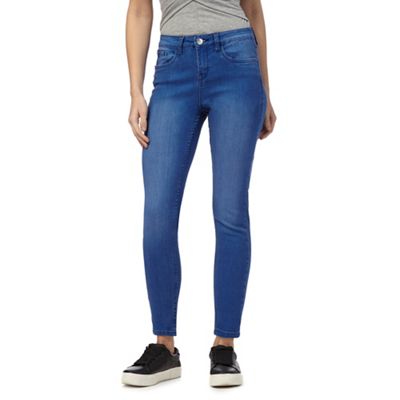 Blue 'Holly' superskinny mid wash ankle grazer jeans